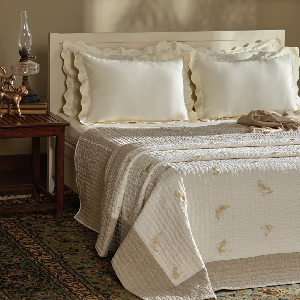 Natural Butterfly Bed Spread